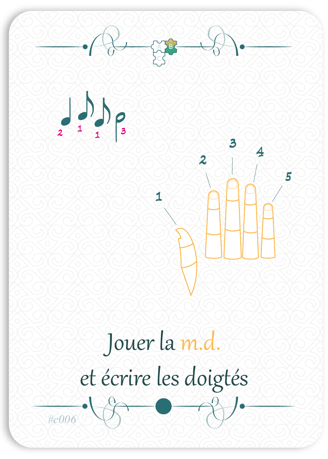 Jouer la m.d. et écrire les doigtés