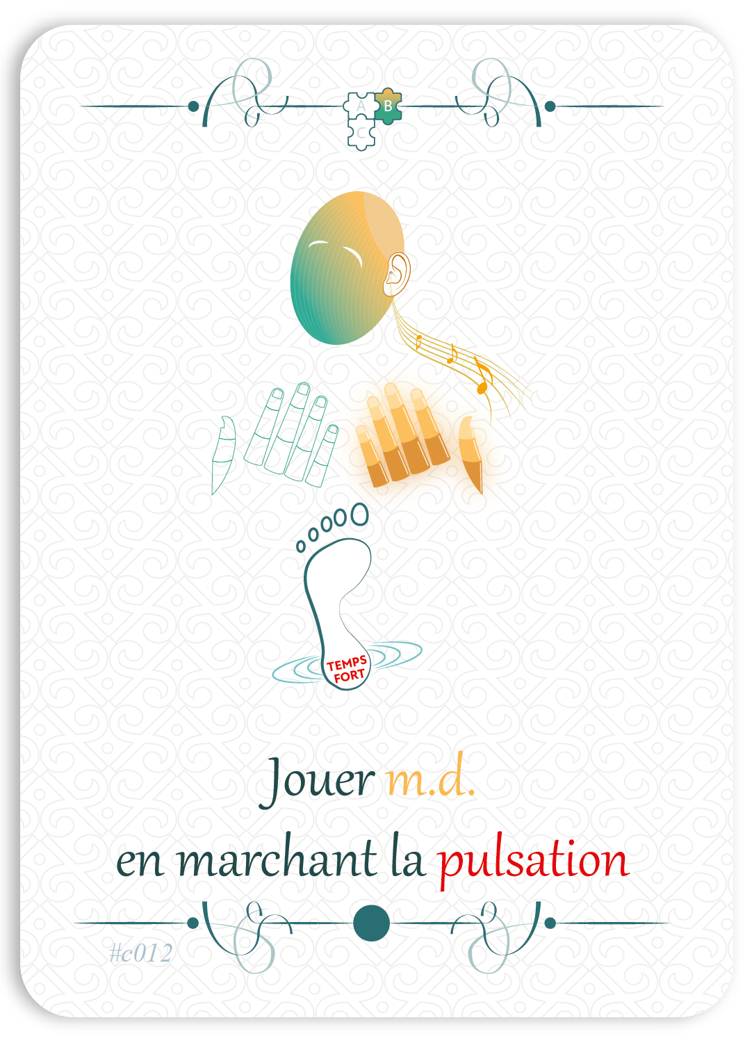 Jouer la m.d. en marchant la pulsation