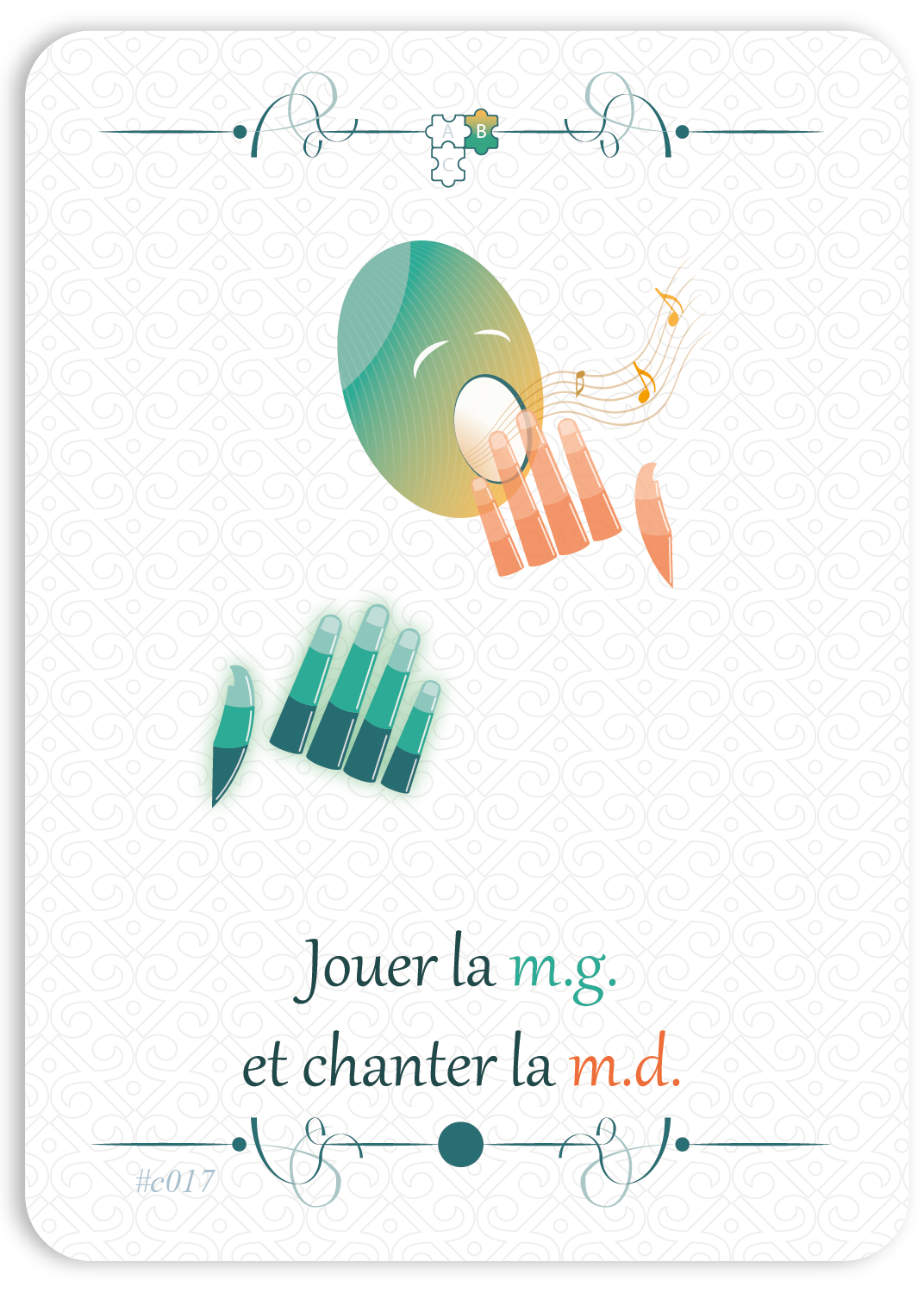 Jouer la m.g. en chantant la m.d.