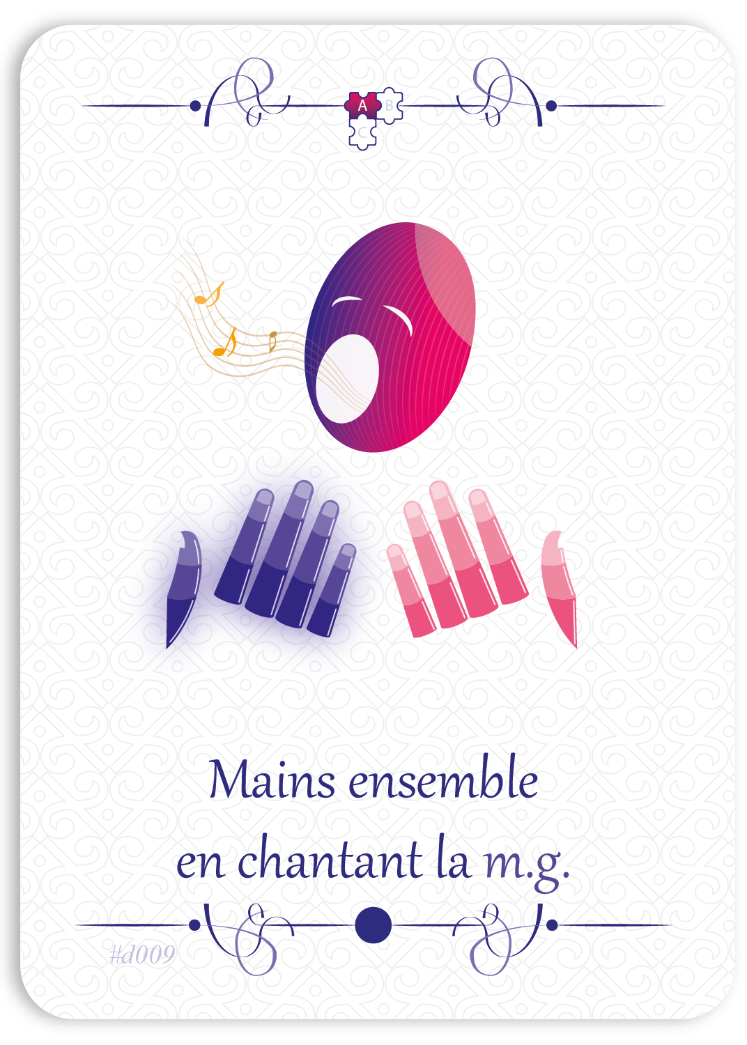 Mains ensemble en chantant la m.g.