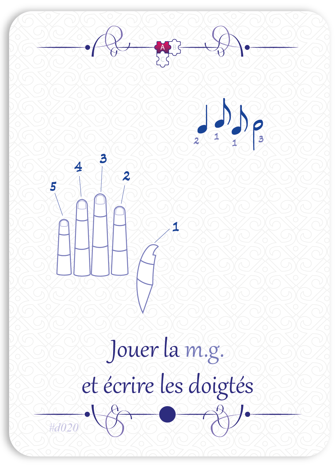 Jouer la m.g. et écrire les doigtés