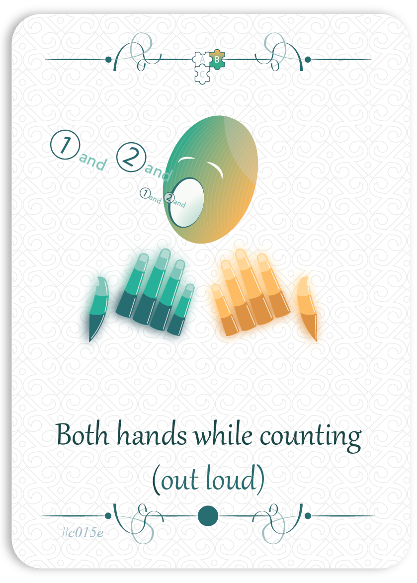 Both hands while counting the beats