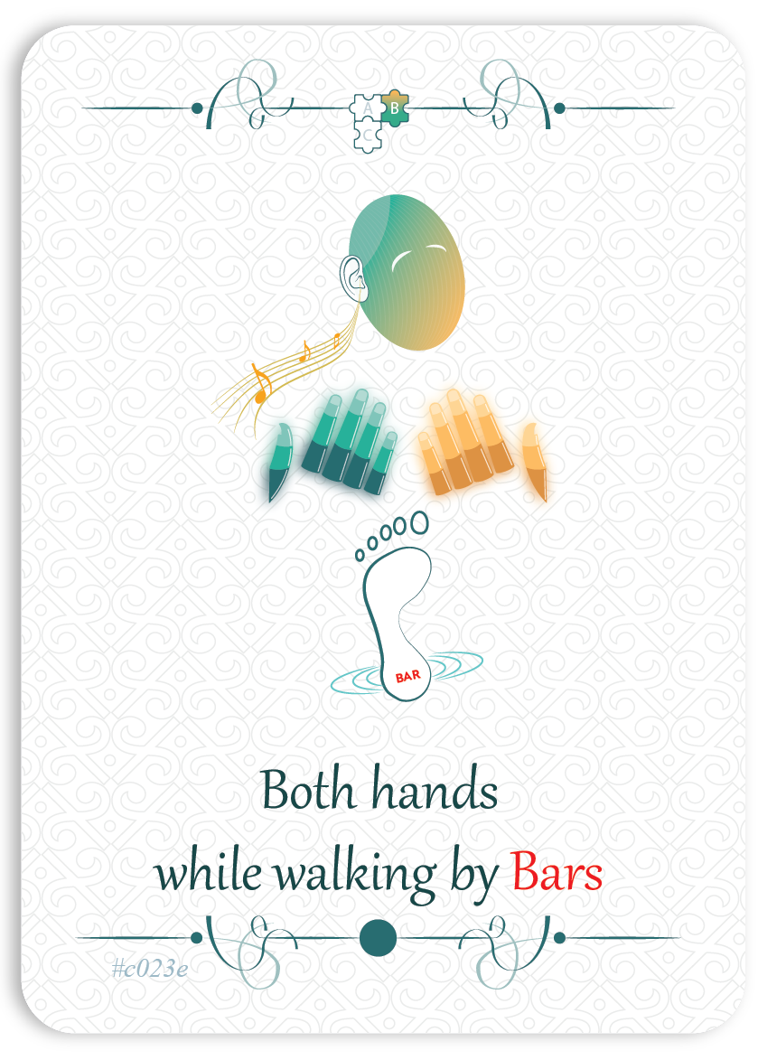 Both Hands while Walking the Beat