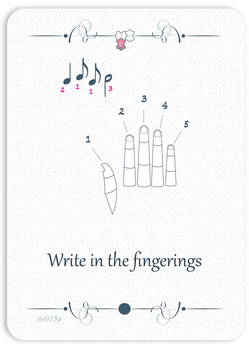 Write in the fingerings