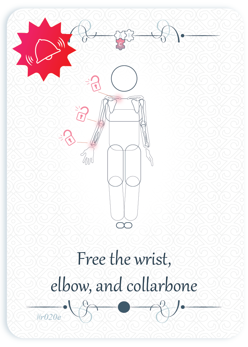 Free the wrist, elbow, and collarbone