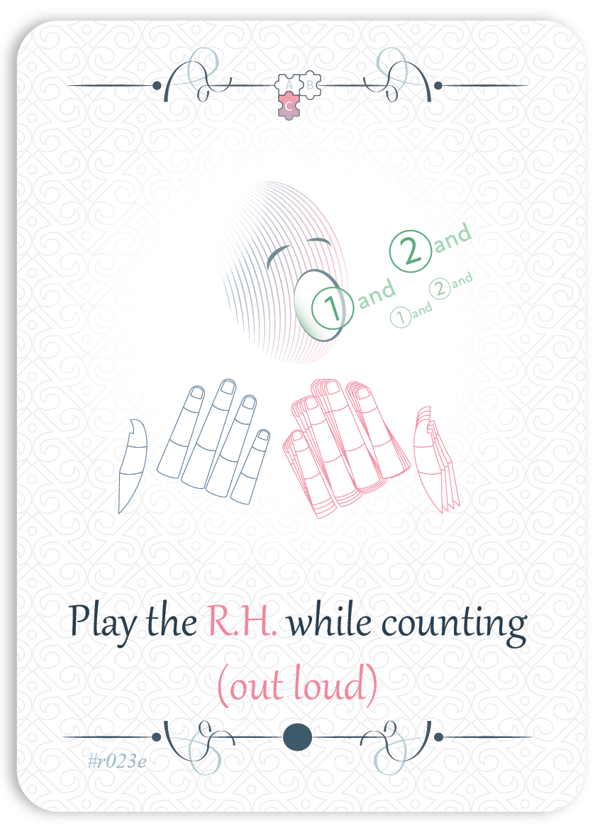 Play the right hand while counting the beats