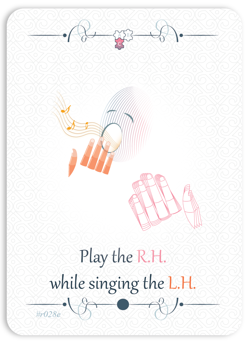 Play the right hand while singing the left hand