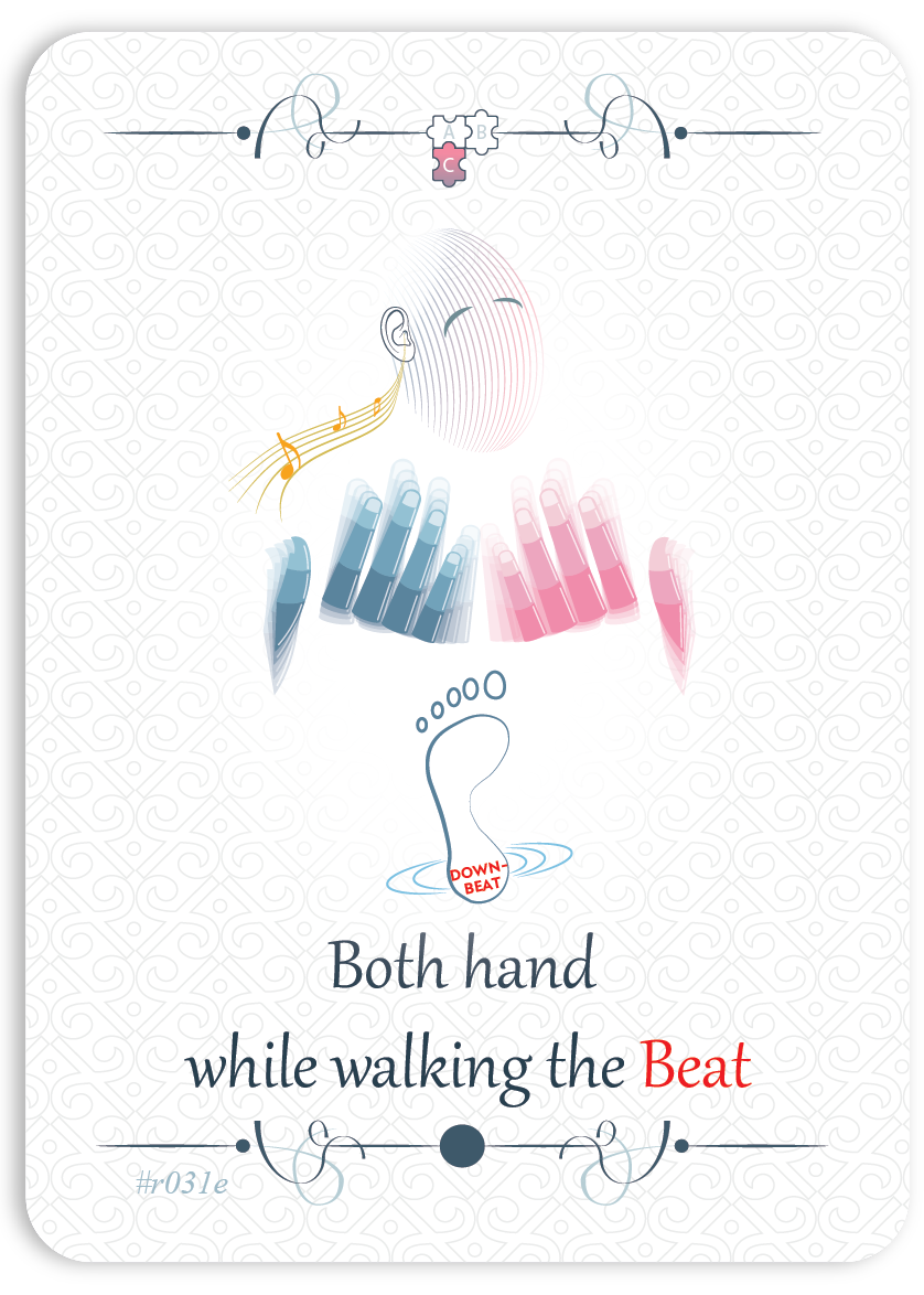 Both hands while walking the Beat