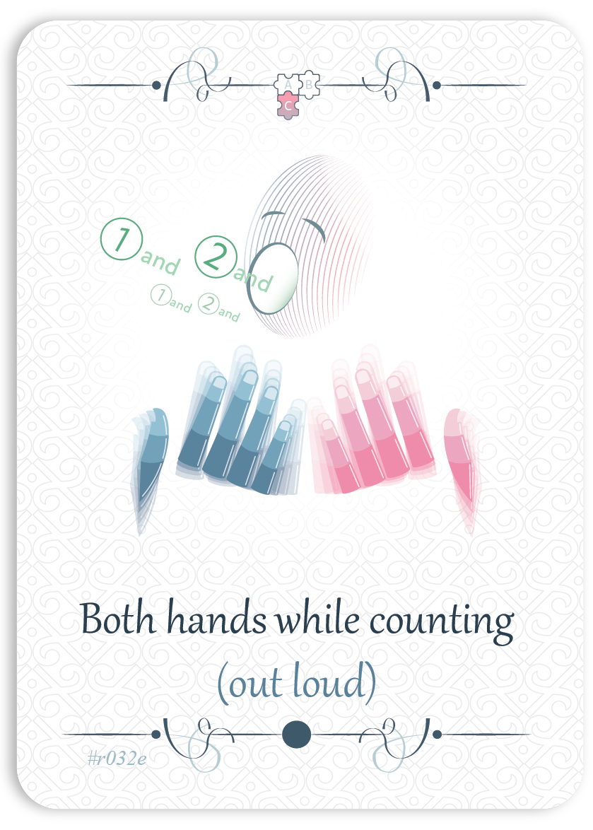 Both hands while counting the beats