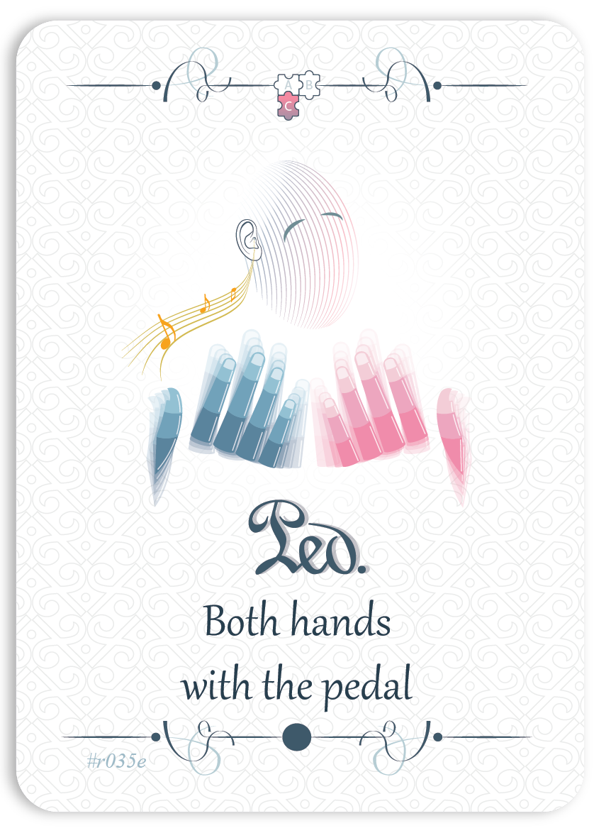 Both hands with the pedal