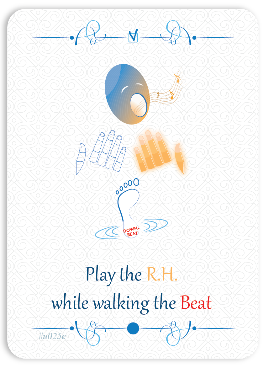 Play r.h. while walking the Beat