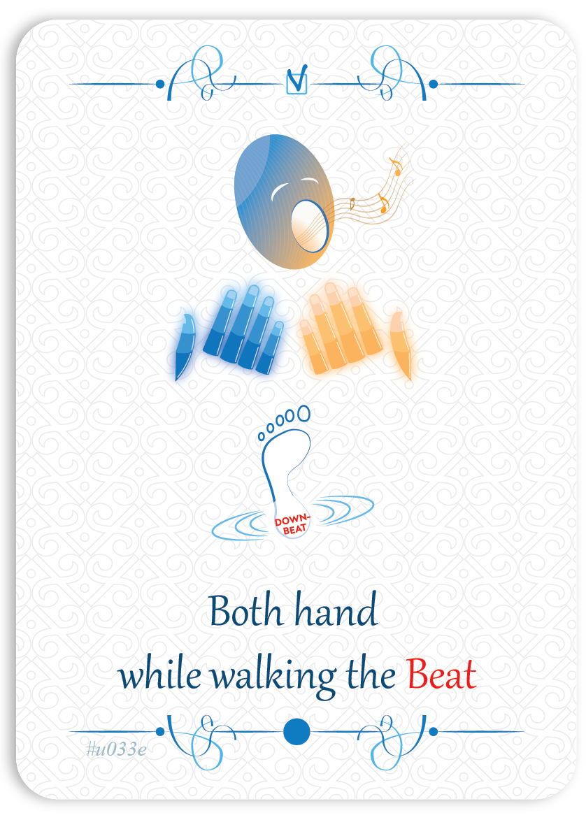 Both hands while walking the Beat