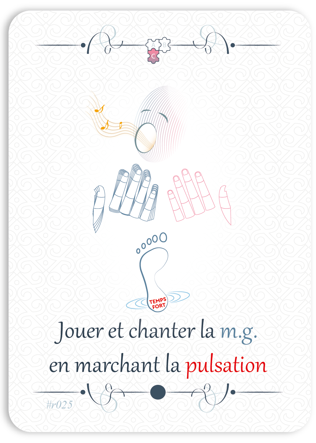 Jouer la m.g. en marchant la pulsation