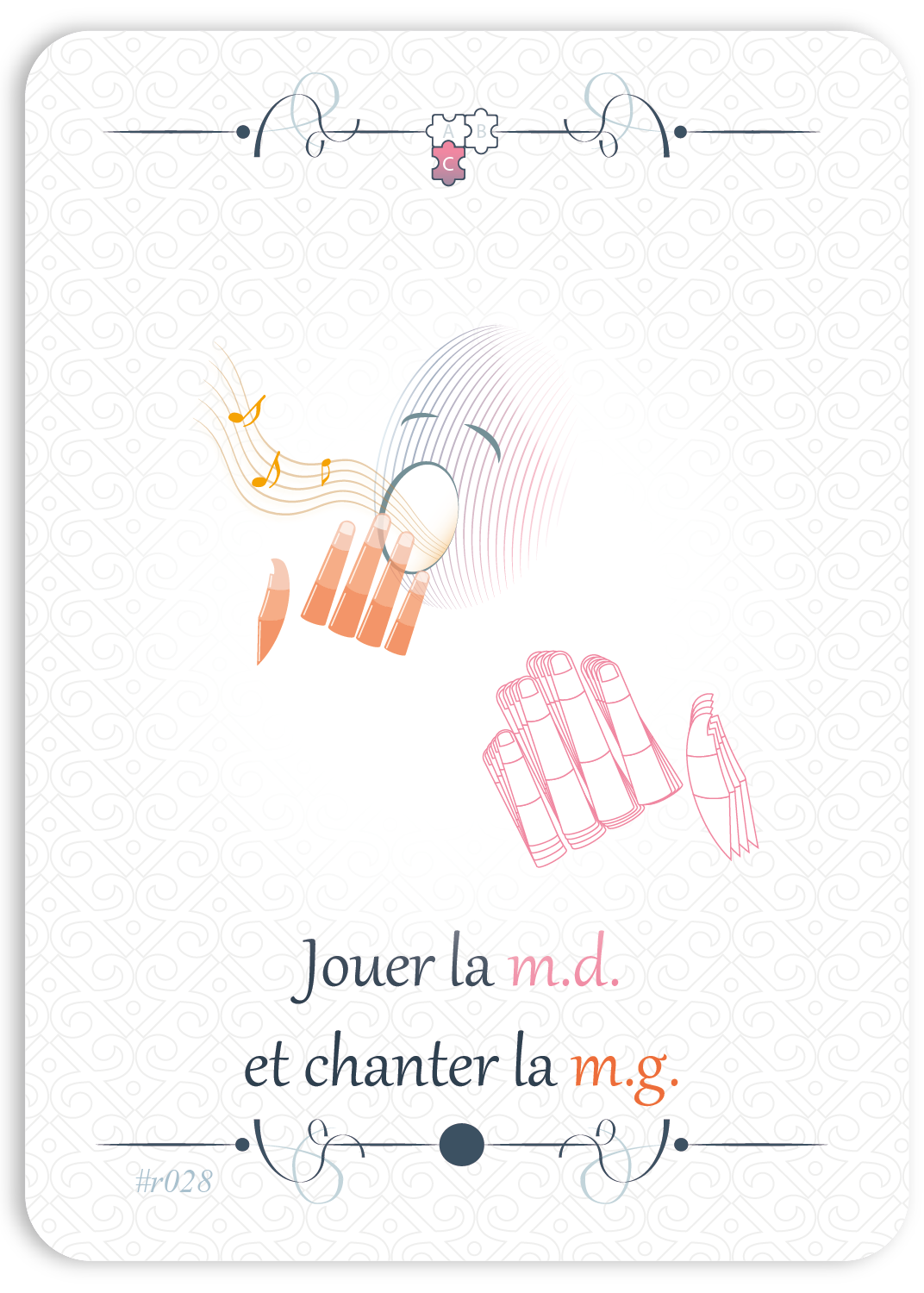 Jouer la m.d. en chantant la m.g.