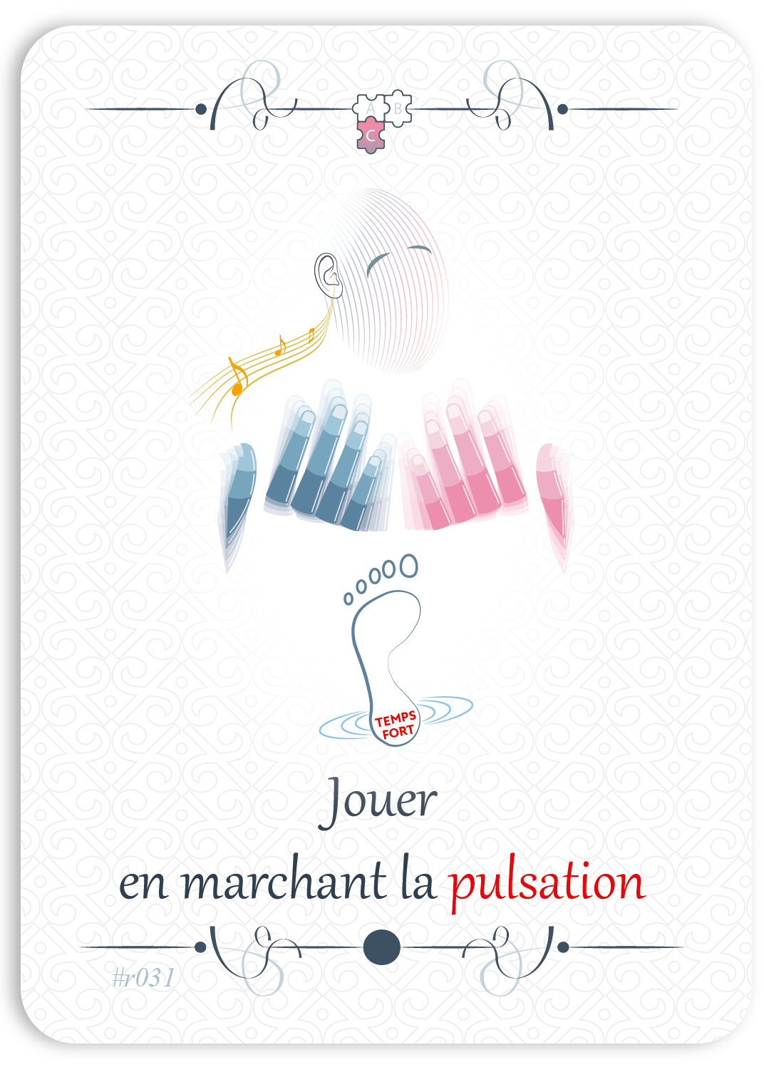 Mains ensemble en marchant la pulsation