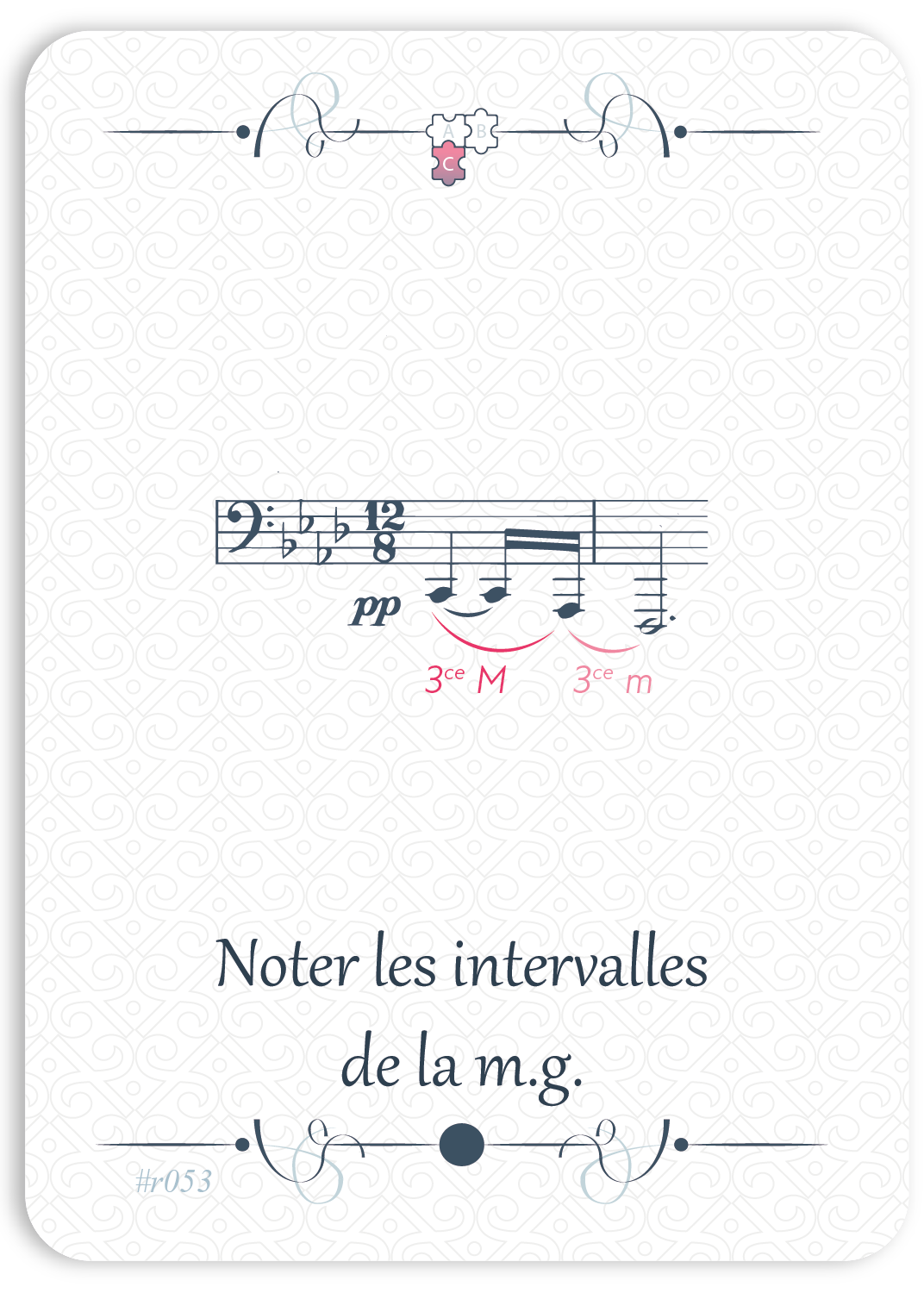 Noter les intervalles de la m.g.