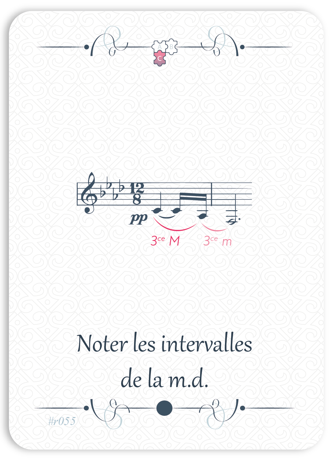 Noter les intervalles de la m.d.
